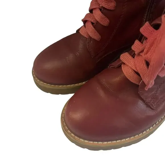 Sundance Red Studded Lace Up Boots